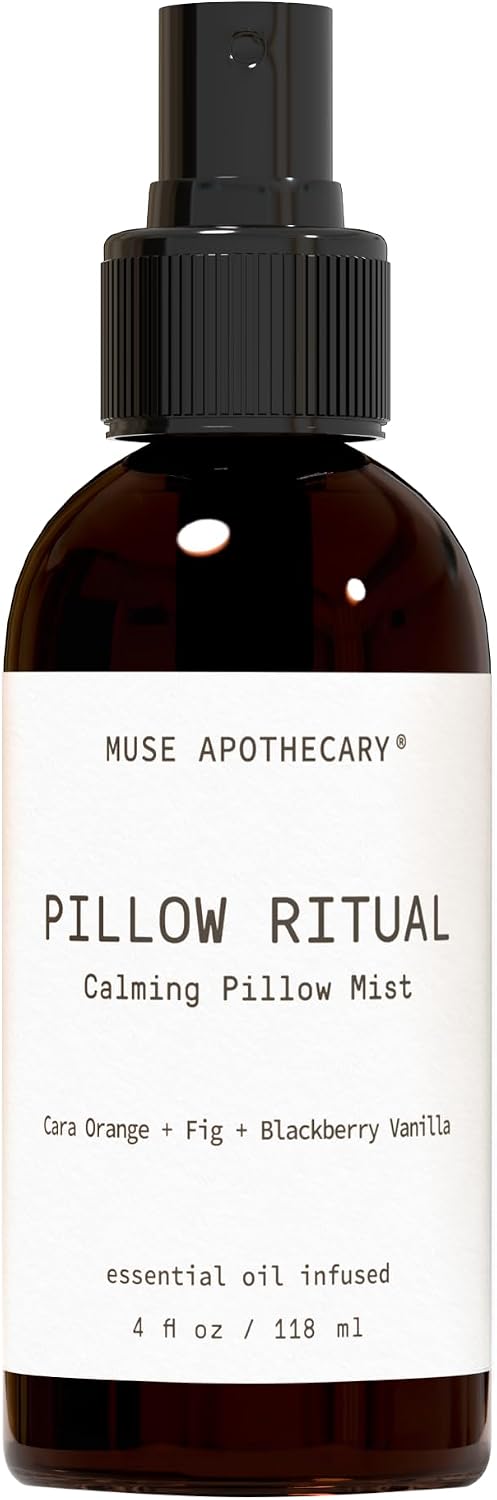 Muse Apothecary Pillow Ritual - Aromatic, Calming and Relaxing Pillow Mist, Linen and Fabric Spray - Infused with Natural Aromatherapy Essential Oils - 4 oz, Cara Orange + Fig + BlackBerry Vanilla