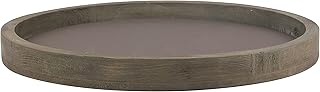 Stonebriar Large 11.8" Decorative Rustic Farmhouse Worn Natural Wood and Metal Tray