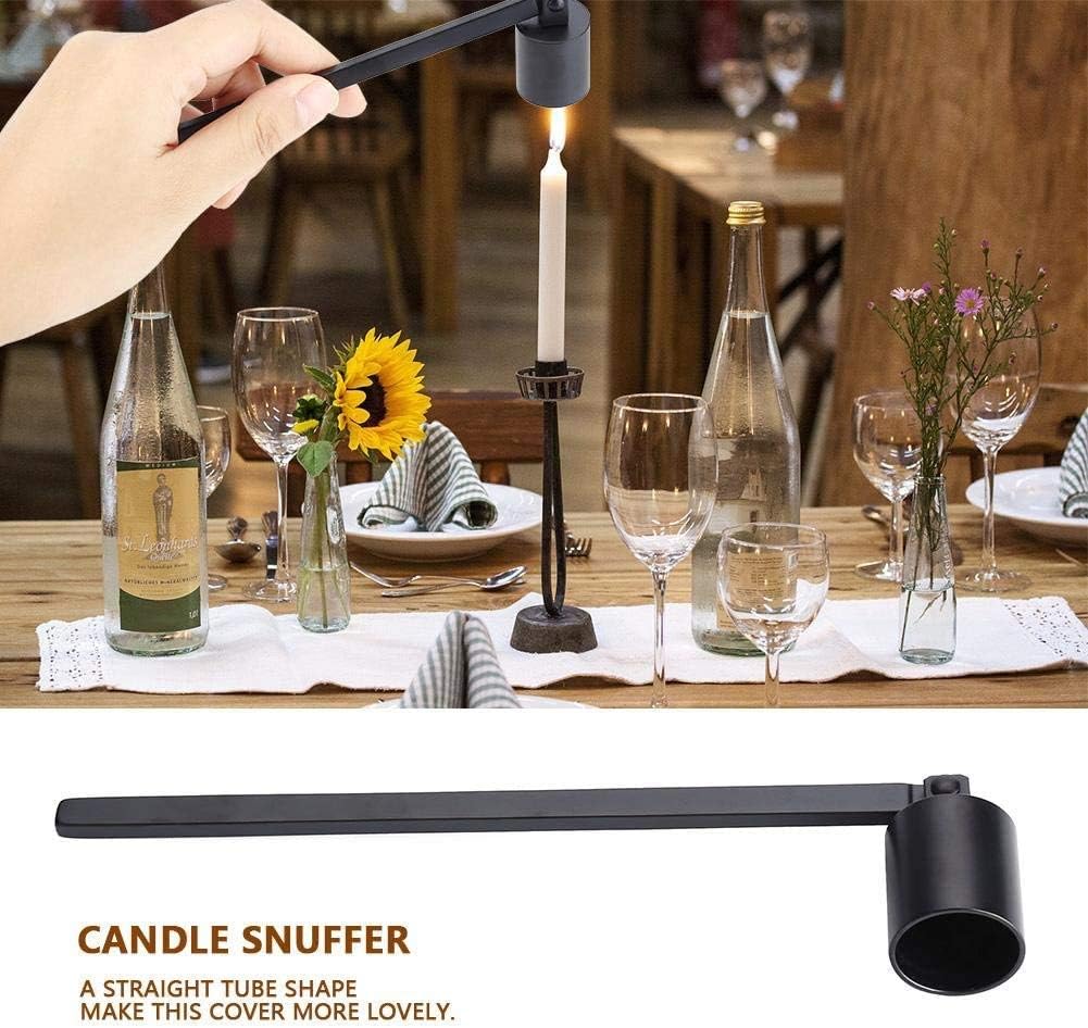 Candle Snuffer Black Elegant Candle Extinguisher Stainless Steel Candle Stopper Candle Accessory with Long Handle for Safe Extinguishing of Candle Wick Flame, 4 Colors
