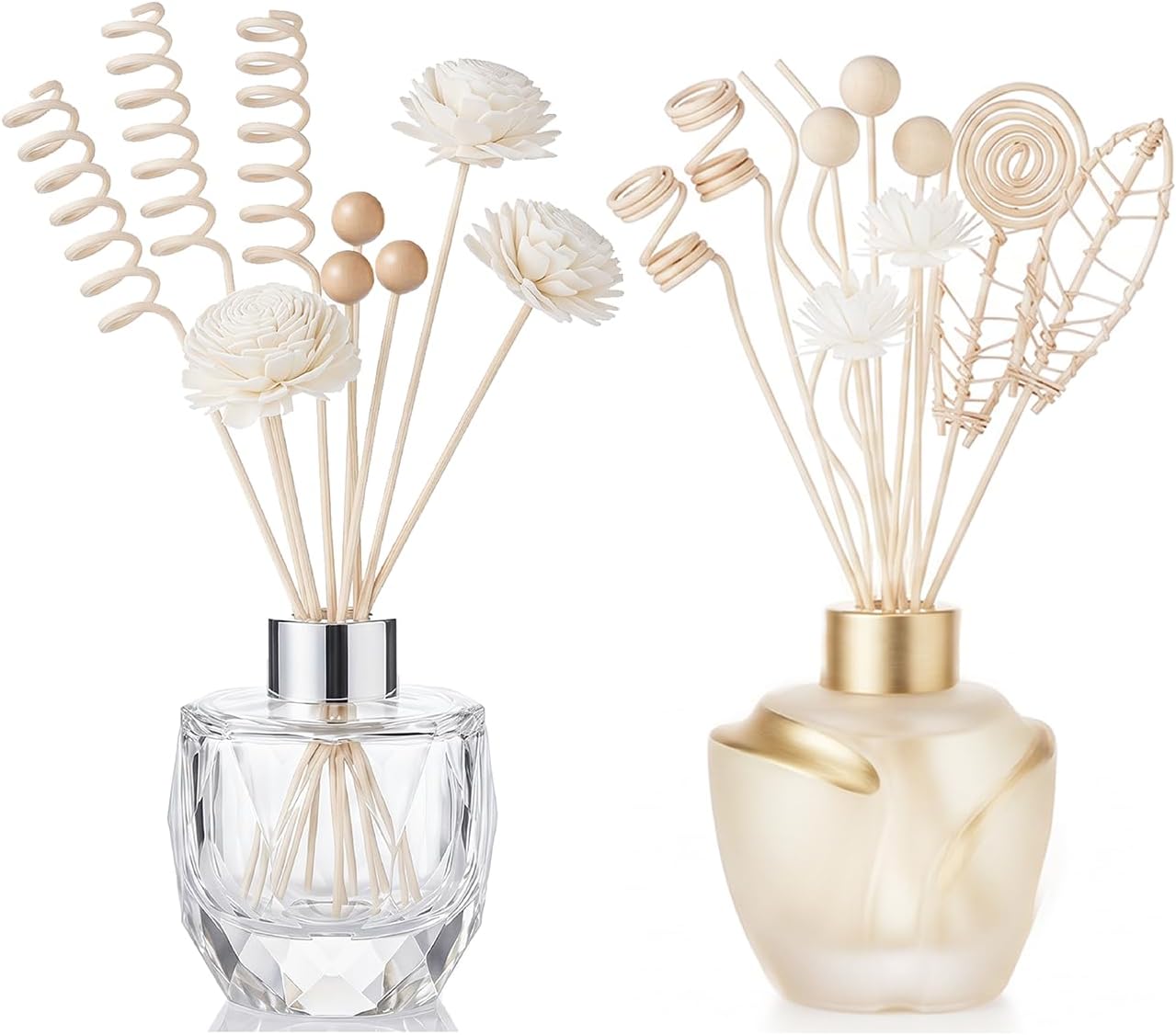 21PCS Reed for Diffuser Sticks, Natural Rattan Flowers Fragrance Diffusers for Home Office Bedroom Bathroom Decor