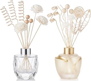21PCS Reed for Diffuser Sticks, Natural Rattan Flowers Fragrance Diffusers for Home Office Bedroom Bathroom Decor