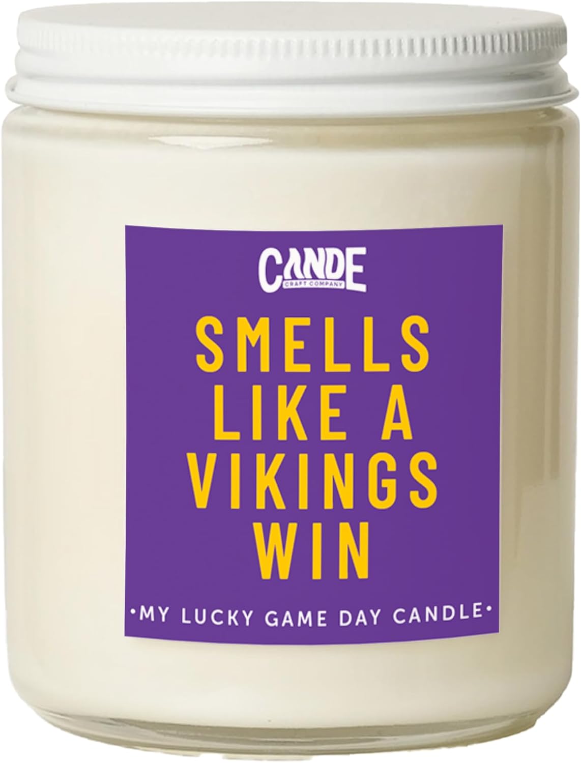 Smells Like a Vikings Win Candle – Vikings Football Inspired Scented Candle – Vanilla Oak Fragrance – Hand-Poured Soy Wax – Gift for Vikings Fans, Home Decor, Man Cave, Game Day Essential