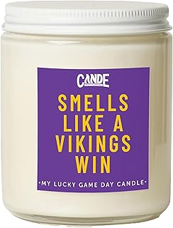 Smells Like a Vikings Win Candle – Vikings Football Inspired Scented Candle – Vanilla Oak Fragrance – Hand-Poured Soy Wax – Gift for Vikings Fans, Home Decor, Man Cave, Game Day Essential