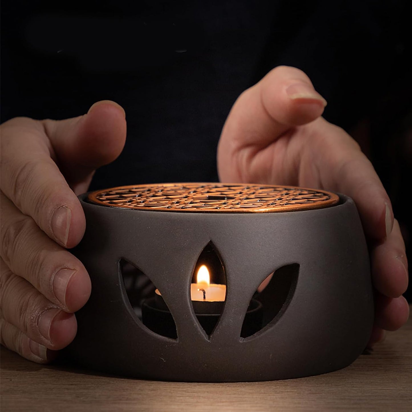 Teapot Warmer with Base, Ceramic Candle Warmer, Tea, Coffee and Milk Lamp Warmer, Teapot Warmer for Home, Office(1#)