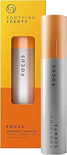 Focus Aromatic Inhaler for Energy & Concentration – Drug-Free Essential Oil Nasal Stick, Natural Vapor Inhalation for Study, Work, & Mental Clarity, 2.25 Milliliters