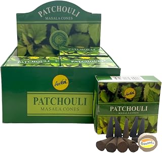 Sreevani Natural Masala Incense Cones and Holder Bundle, 120 Cones Total, Patchouli