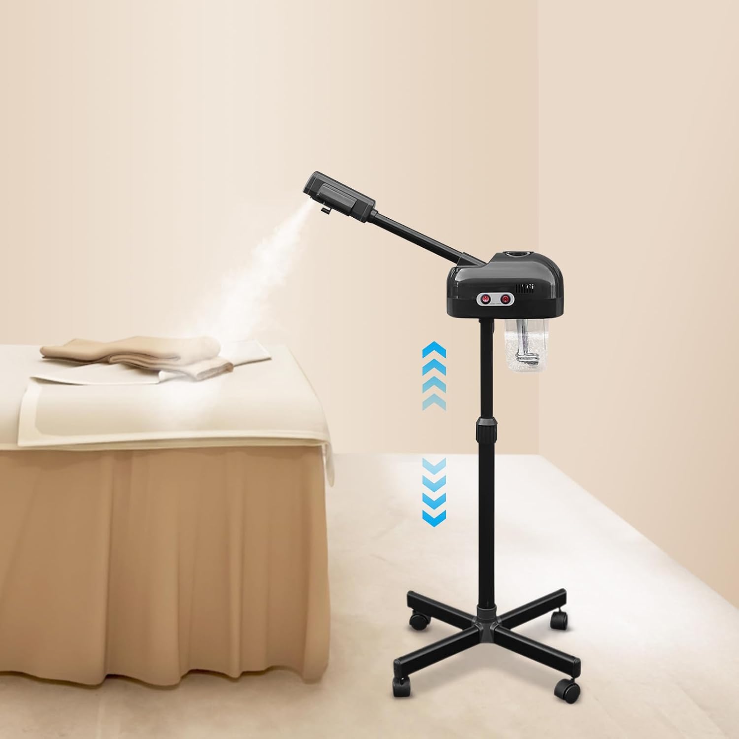 Face Steamer for Facial Deep Cleaning, Stand Facial Steamer with Hot Mist and 360° Rotatable Nozzle, Facial Steamers Home Facial Spa, Steamer Esthetician for Salon, Spa