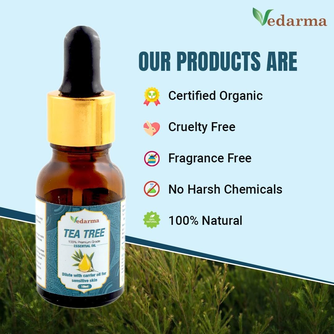 Tea Tree Essential Oil, 100% Pure and Natural, for Skin and Hair Care 10ml