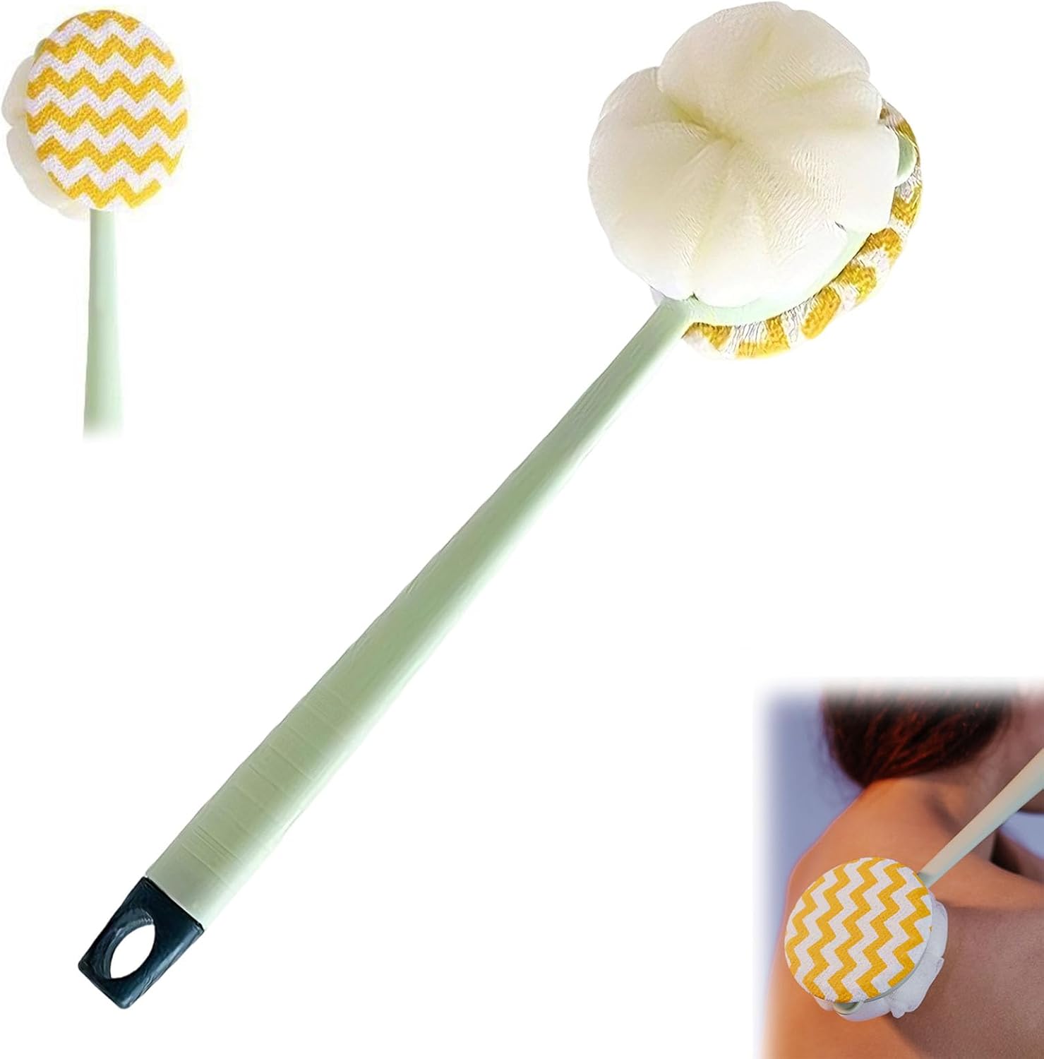 Bath Back Scrubber Brush for Shower,Dry Brushing Body Brush for Men Women Long Handle Exfoliator