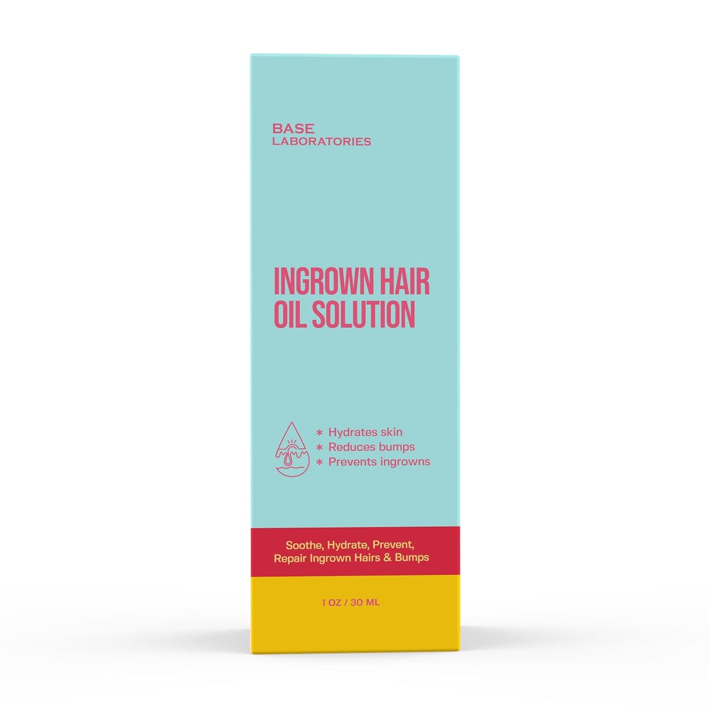 BASE LABORATORIES Ingrown Hair Treatment Oil – Soothing After Shave Oil Prevents Ingrown Hairs, Soothes Razor Bumps for Bikini Area, Legs, Underarms, Neck, Beard & Face – Tea Tree, Jojoba 1oz (30ml)