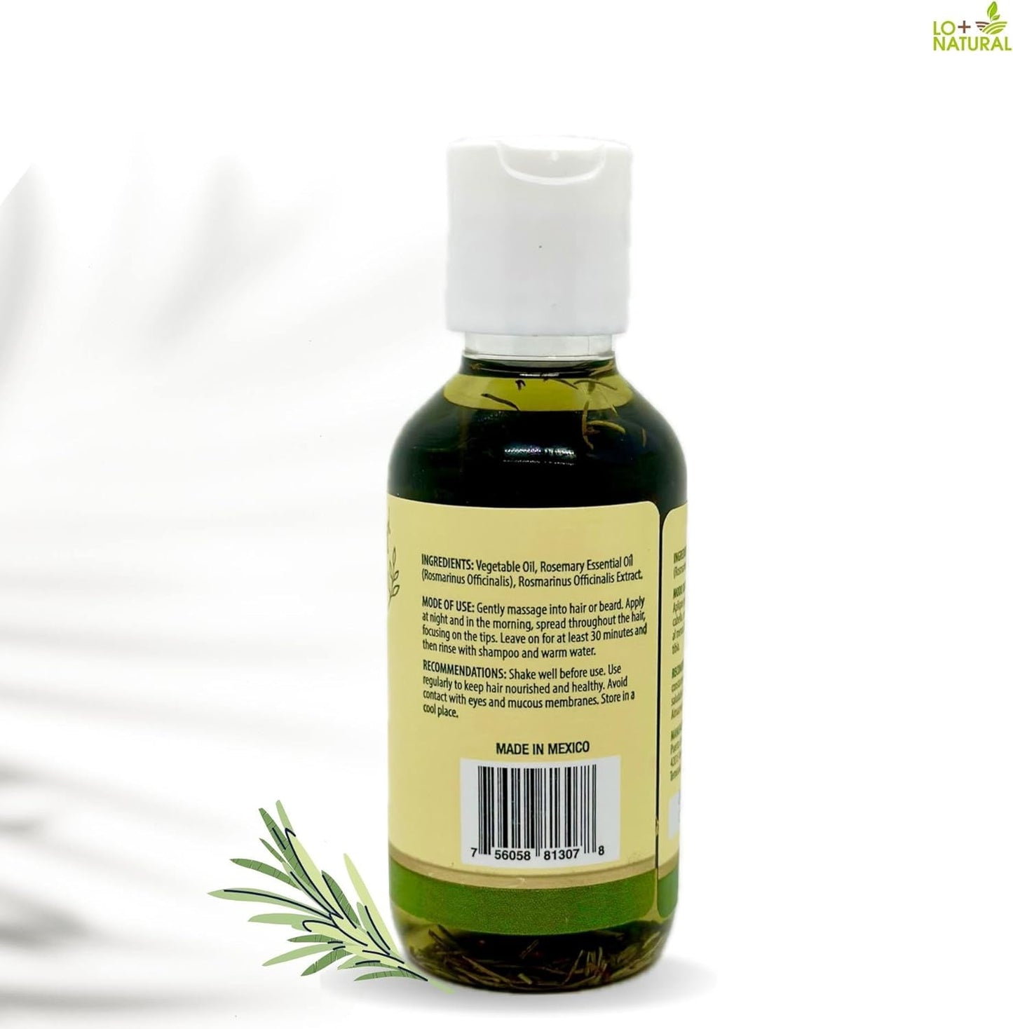 Rosemary Oil (Aceite de Romero) - Maximum Concentration, (120 mL) - Natural Essential Oil for Hair & Skin refresing Aroma