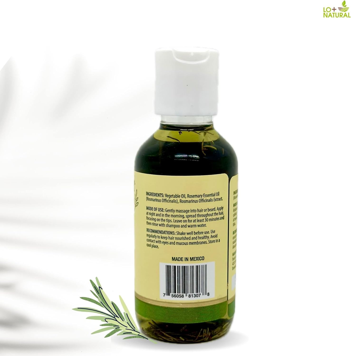 Rosemary Oil (Aceite de Romero) - Maximum Concentration, (120 mL) - Natural Essential Oil for Hair & Skin refresing Aroma