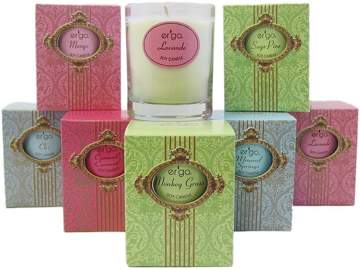 Ergo Soy Candle Paris Collection, Artisan Hand Poured Natural Vegan Soy Wax - Luxuriously Scented Mineral Springs - 7 ounce