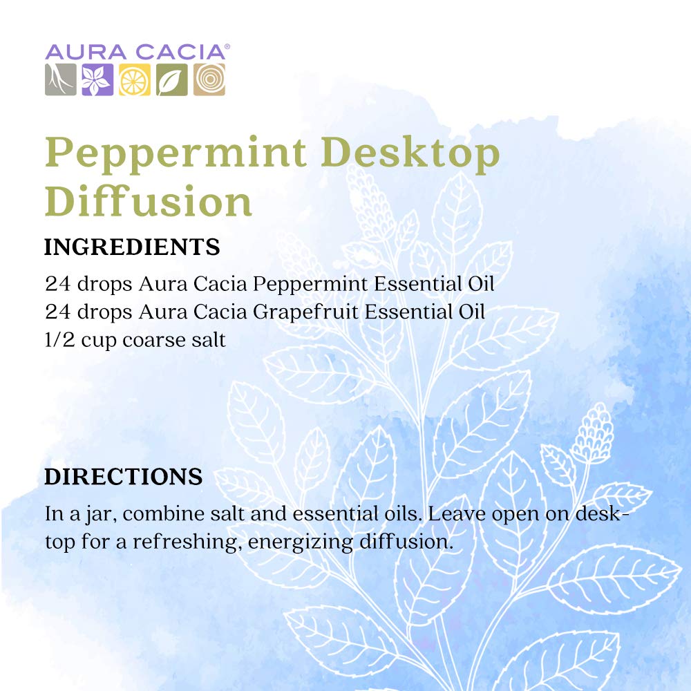 Aura Cacia 100% Pure Peppermint Essential Oil | GC/MS Tested for Purity | 120 ml (4 fl. oz.) | Mentha piperita