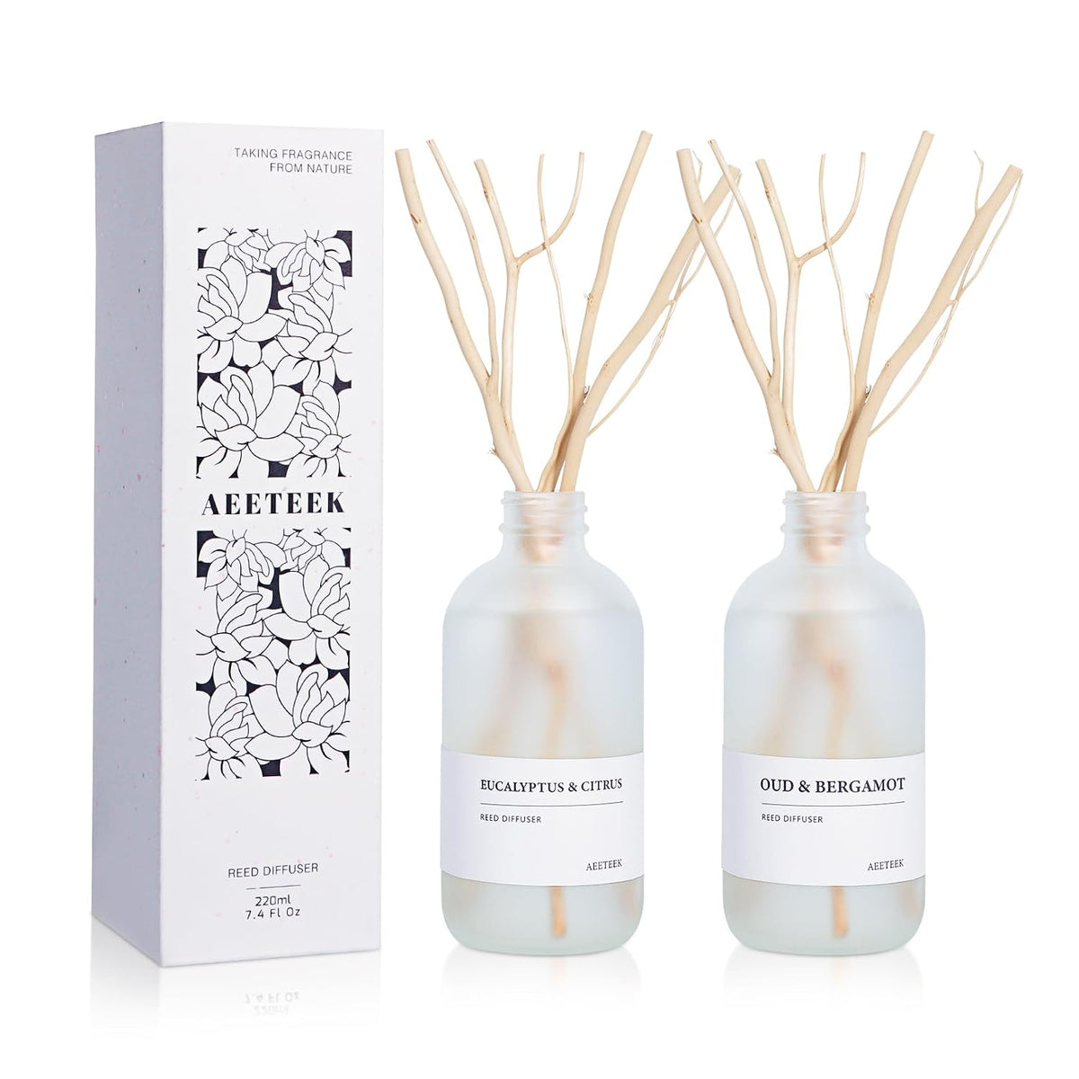 Eucalyptus Citrus & Oud Bergamot Reed Diffuser Set of 2