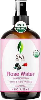 SVA ORGANICS Rose Water 4oz (118 ml) Refreshing Rose Water Spray for Skin Care, Skin Hydration, Bath, Soaps, Haircare & Aromatherapy