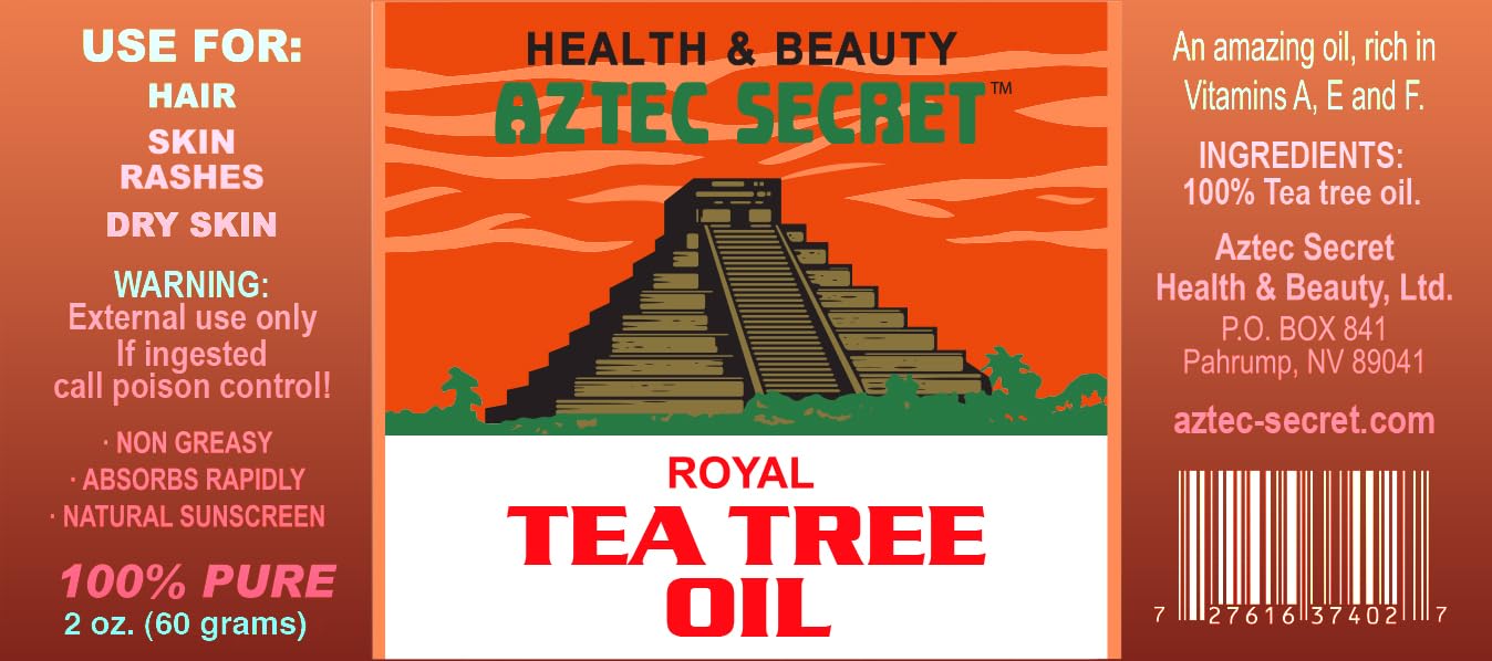 Aztec Secret - Royal Tea Tree Oil - 100% Pure - 2 OZ - Deep Hair & Skin Moistruizer - 1 pack (2 oz)