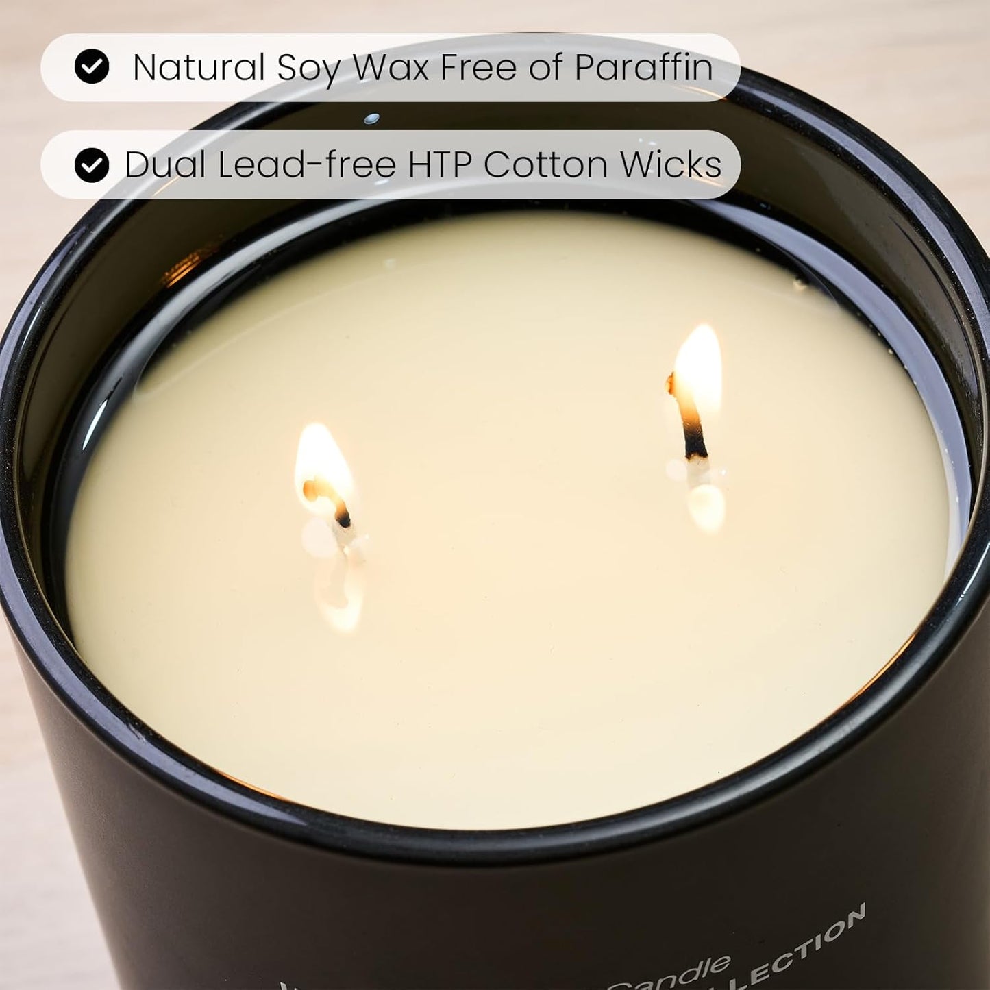 M&SENSE Natural Soy Large Candle| Vanilla Sandalwood | 16.6 oz, 95H Burn | Mini Spring Scented Candles for Relaxation, Meditation, Home Décor | for Bedroom, Office, Party