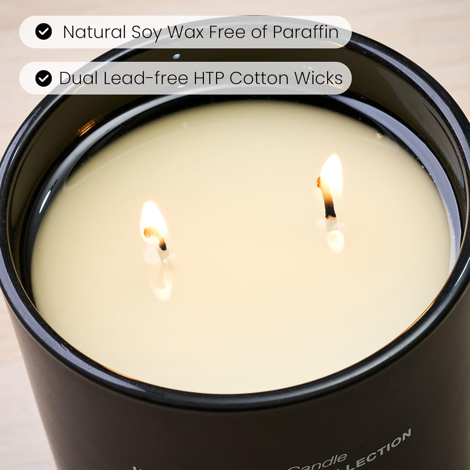 M&SENSE Natural Soy Large Candle| Vanilla Sandalwood | 16.6 oz, 95H Burn | Mini Spring Scented Candles for Relaxation, Meditation, Home Décor | for Bedroom, Office, Party