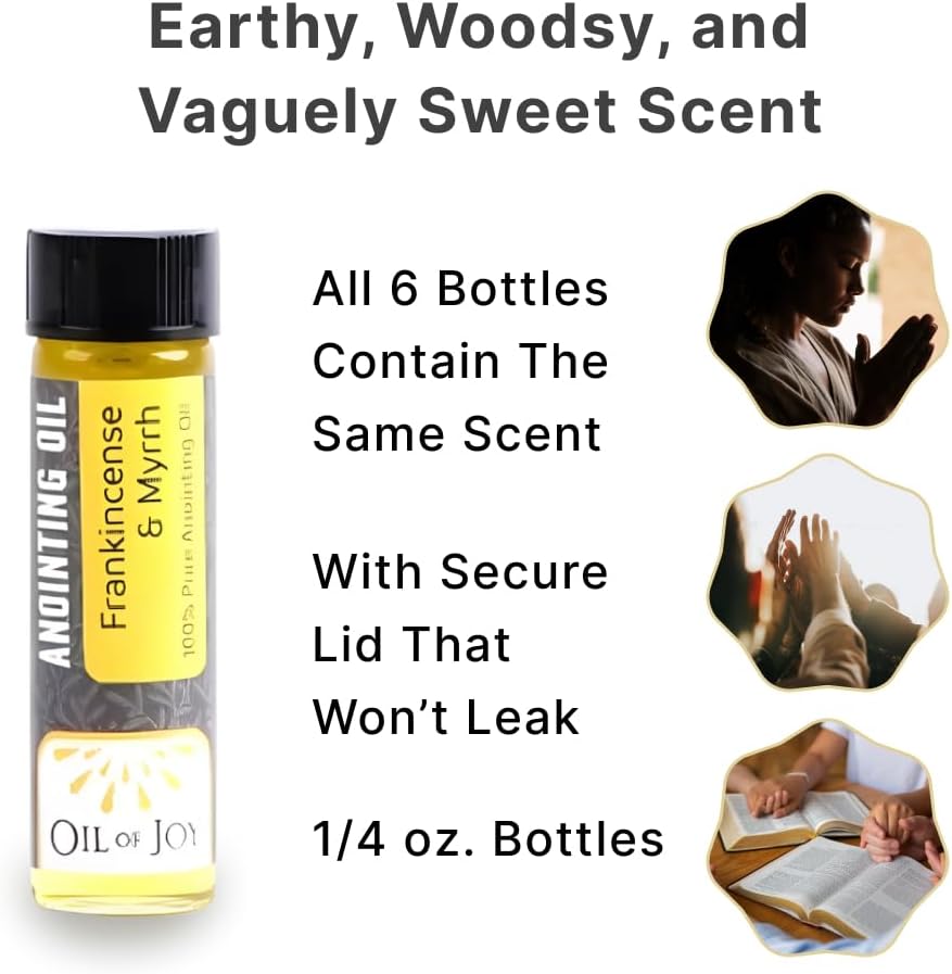 Swanson Christian Products Anointing Oil - Frankincense and Myrrh - 1/4 Ounce - Package of 6