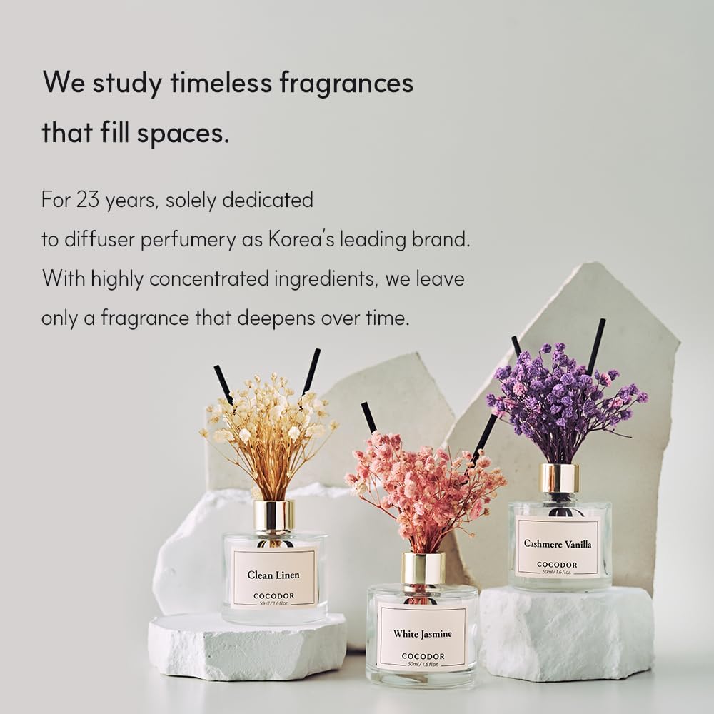 COCODOR Real Flower Reed Diffuser Set of 3/Black Cherry