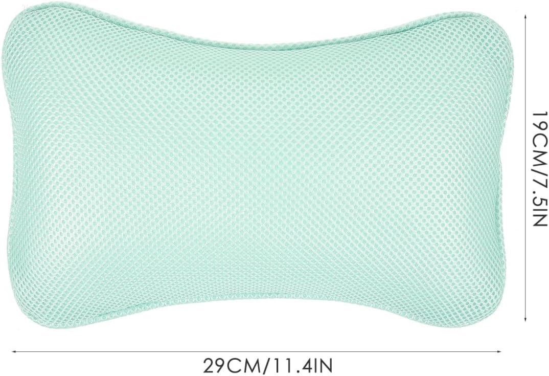 Ipetboom Bathtub Pillow for Head and Neck,3D Mesh Bath Cushion with Suction Cups, 11.4x7.5 in Non Slip Washable Spa Support for Tub Relaxing, Shower Room, Hotel and Home Soaking