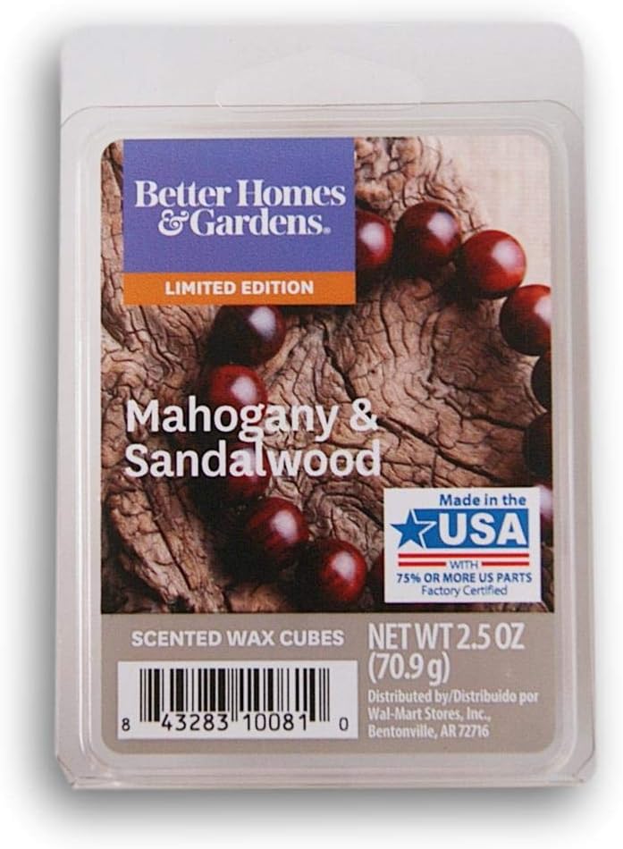 Better Homes & Gardens Mahogany & Sandalwood 2018 Limited Edition Wax Melts (6 x 2.5 oz) - Home Fragrance, Aromatherapy