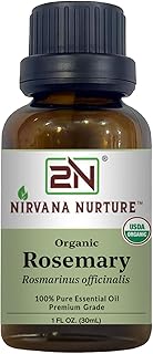 Rosemary Essential Oil, USDA Certified Organic, 100% Pure Undiluted, Aromatherapy Oil for Diffuser, Hair & Skin Care