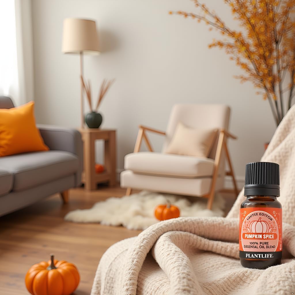 Plantlife Pumpkin Spice Aromatherapy Essential Oil Blend - Straight from The Plant 100% Pure Therapeutic Grade - No Additives or Fillers - Made in California 10 ml