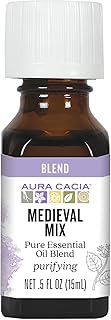 Aura Cacia Medieval Mix Essential Oil, Pure Essential Oils, Aromatherapy Blend for DIY Cleaning, Diffusion, Home Care | 0.5 Fl Oz (Pack of 1)