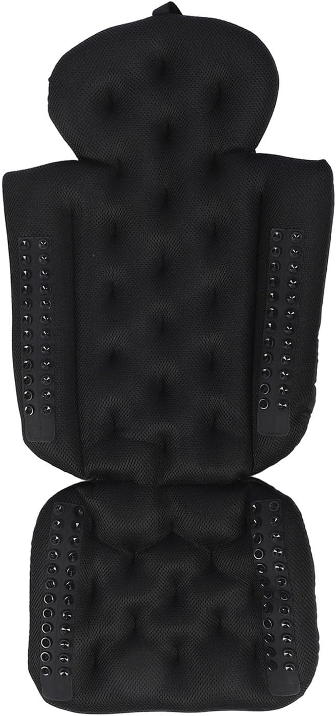 Full Body Bath Pillow, Bathtub Pillow with Non Slip Base, Ergonomic Full Body Bath Cushion for Tub Spa Pool Outdoor Use, Breathable Quick Drying Mesh Fabric Bathtub (Black)