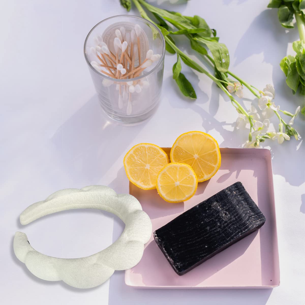 KVZVK 2 Pack Sponge Spa Makeup Headband for Women Face Washing, Makeup Removal, Shower, Skincare Material, Cute Design, Multifunctional Hair Band, Perfect Size, Great Gift