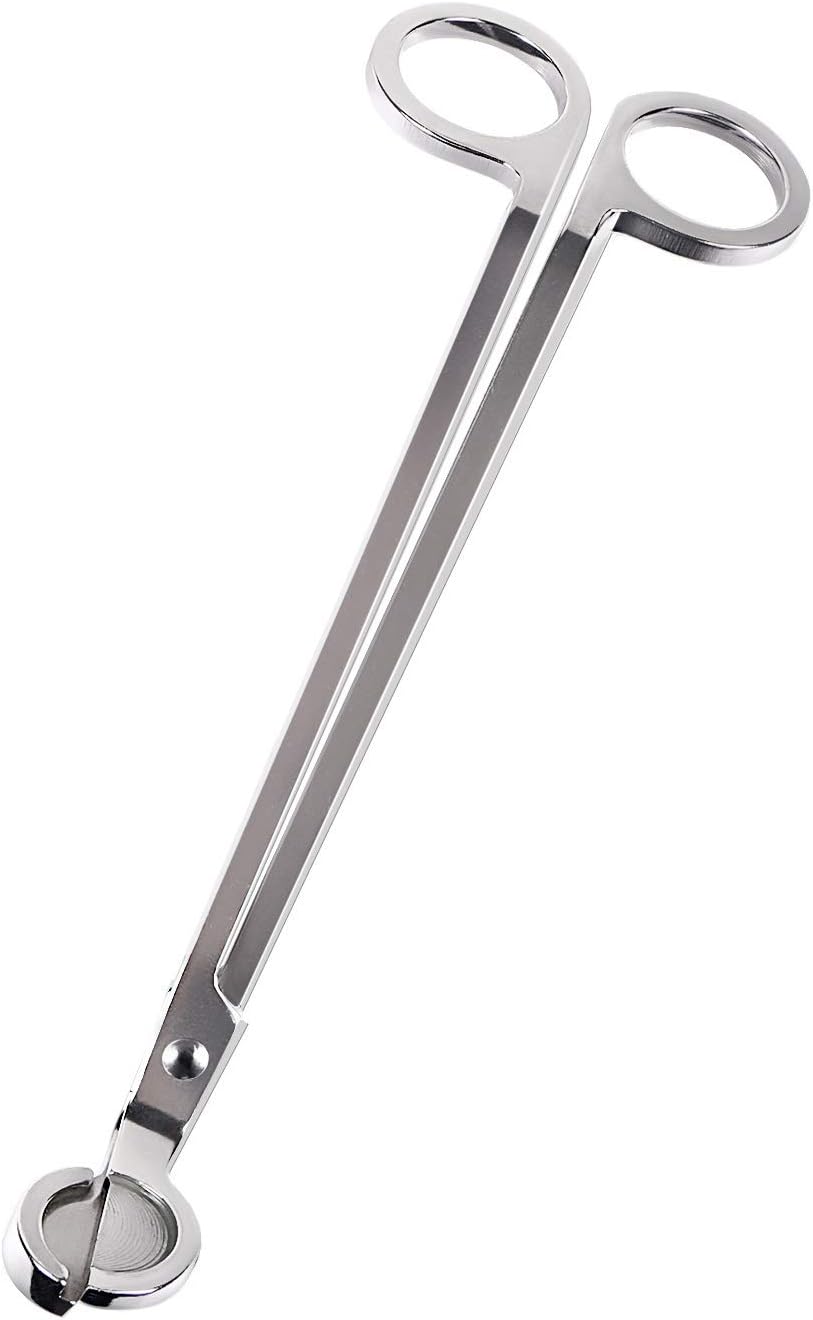 Candle Wick Trimmer, Polished Stainless Steel Wick Clipper Cutter - Reaches Deep Into Candles to Cut Spent Wicks, Allow Cleaner Burn and Prevent Soot Buildup