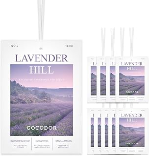 COCODOR 10 Packs Lavender Scented Sachets/Air Freshener Sachets Bags for Drawers, Closet, Cars, Long-Lasting Deodorizers Fresh Scents, Home Fragrance