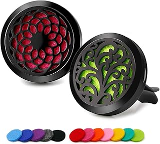 RoyAroma Car Air Freshener Vent Clip - 2PCS 30mm Black Car Essential Oil Diffuser Vent Clips for Home Office Room with 12 Felt Pads Mother's Day, Birthday Gift for Women & Men