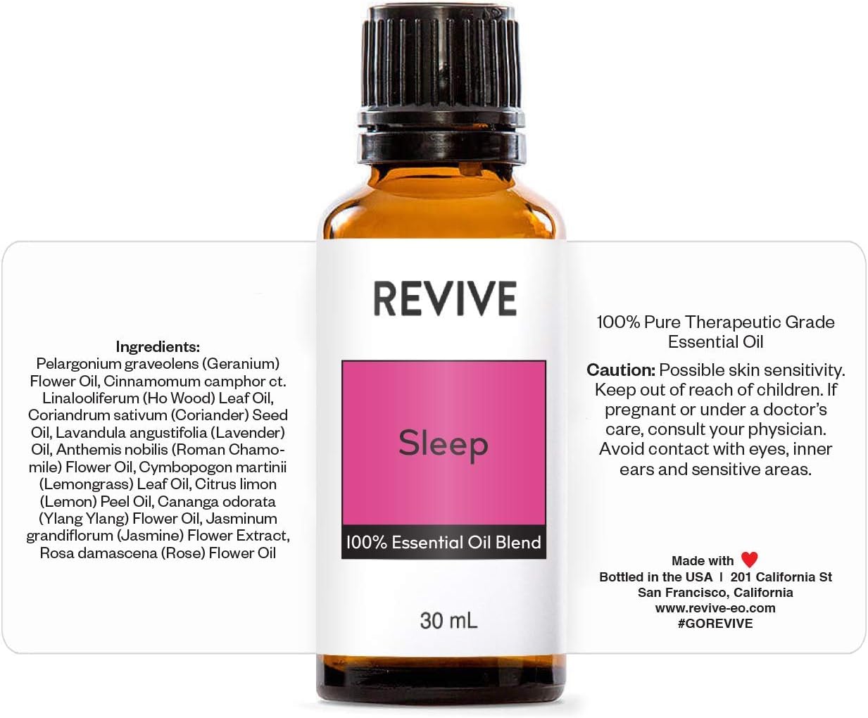 Sleep Essential Oil Blend 30mL by Revive Essential Oils - 100% Pure Therapeutic Grade, for Diffuser, Humidifier, Massage, Aromatherapy, Skin & Hair Care