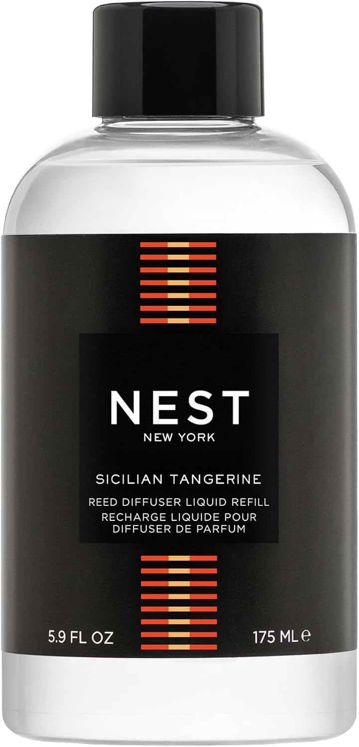 NEST New York Reed Diffuser Liquid Refill, Sicilian Tangerine - 5.9 fl oz - Fragrance for Up to 90 Days - Flame Free