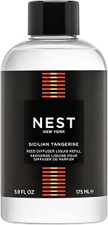 NEST New York Reed Diffuser Liquid Refill, Sicilian Tangerine - 5.9 fl oz - Fragrance for Up to 90 Days - Flame Free
