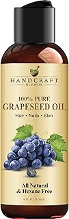 Handcraft Blends Grapeseed Oil - Cold-Pressed 4 Fl Oz - 100% Pure and Natural - Premium Grade Carrier Oil for Skin and Hair - Hair and Body - Massage - Hexane-Free