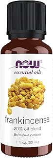 NOW Essential Oils, Frankincense Oil Blend, 20% Blend of Pure Frankincense Oil in Pure Jojoba Oil, Centering Aromatherapy Scent, Steam Distilled, Vegan, Child Resistant Cap, 1-Ounce