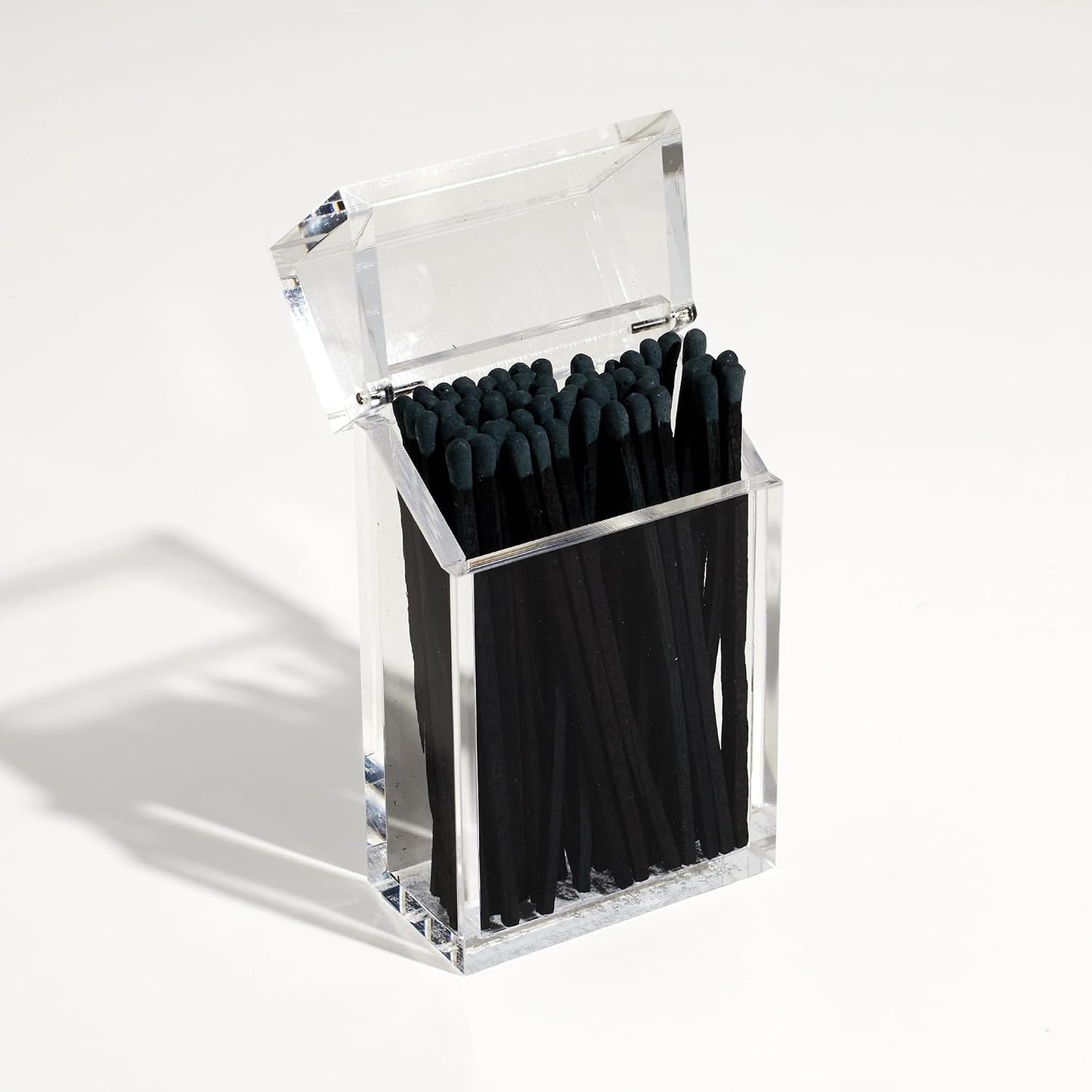 GLINT Design Luxe Acrylic Case Holder for 4" Safety Matches (Black / Black)