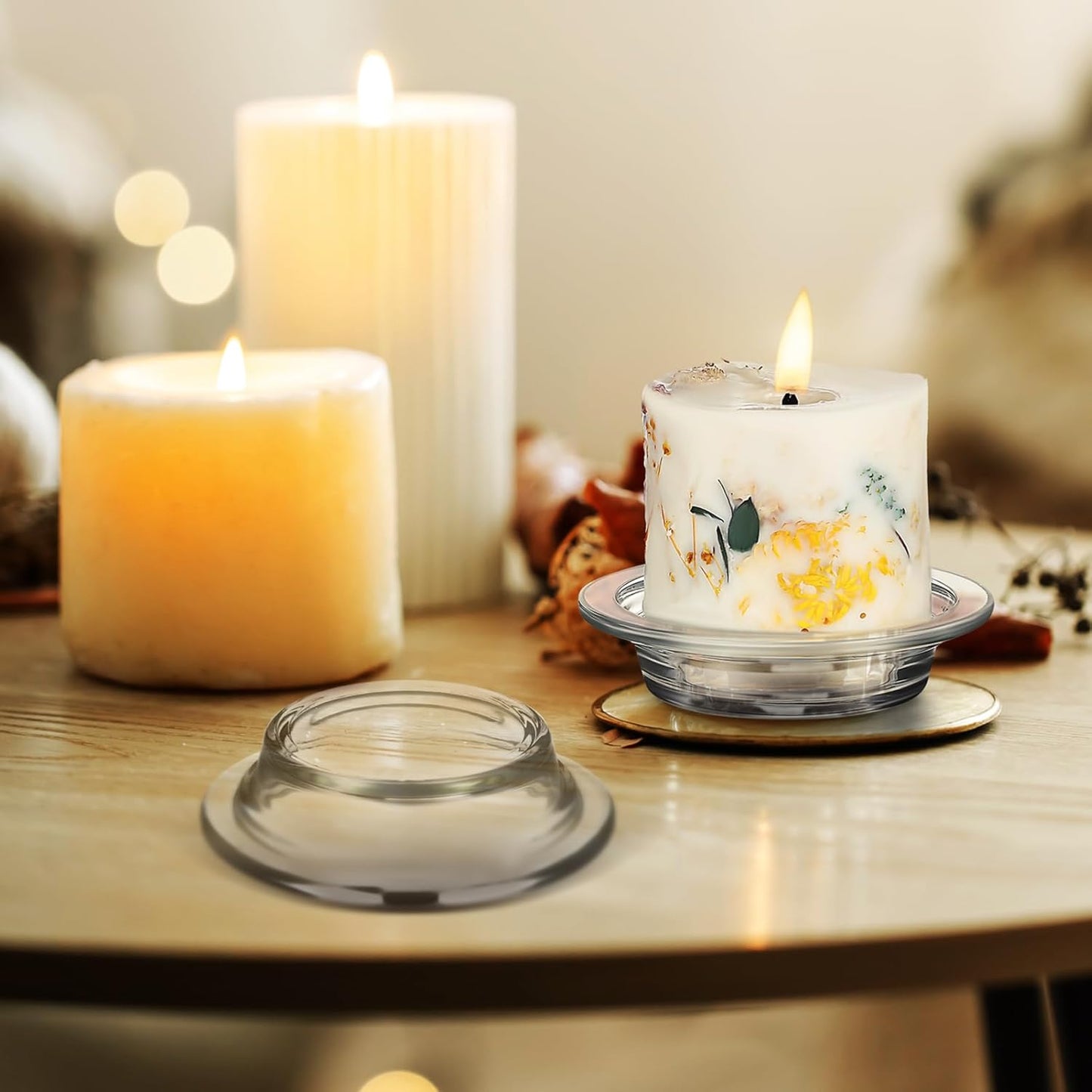 2Pcs Wax Warmer Replacement Dish, Replacement Wax Heating Tray, 4.5in Glass Aromatherapy Tray Candle Heating Bowl for Therapy Lamp Electric Lamps Oil and Tart