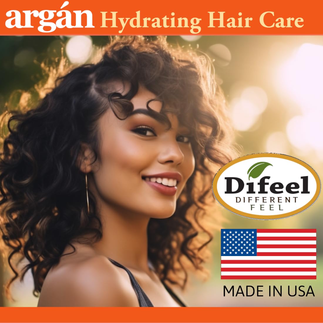 Difeel Argan Hydrating Premium Hair Oil 8 oz. - Hair Oil for Dry Hair and Natural Hair Oil Treatment