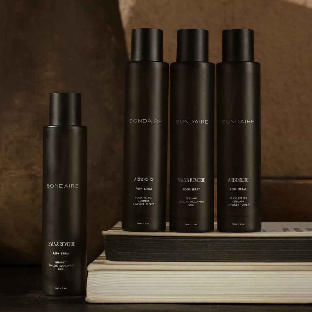 Sylva Reverie Room Spray | Luxury Natural Home & Linen Mist | Eucalyptus, Bergamot & Cedarwood | Non-Toxic, Vegan, Odor Neutralizing | For Bedroom, Living Room, Bathroom | 3.4 oz / 100 mL