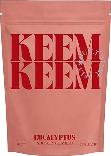 Keem Keem Eucalyptus Shower Steamers, 10 Pack Aromatherapy Shower Tablets with Eucalyptus Essential Oil, 2 oz Shower Melts for Spa Shower, Breathing Comfort, Morning Reset and Self Care