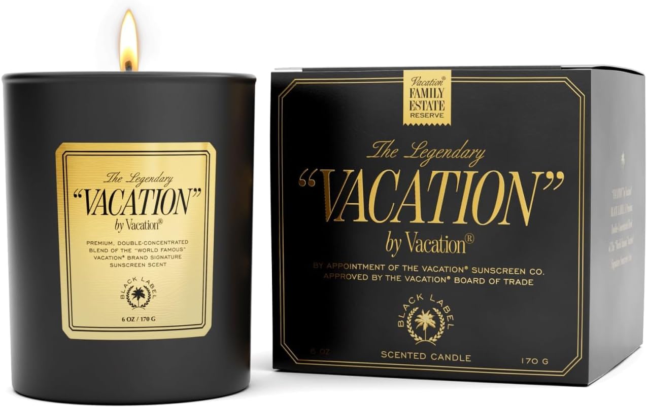 Vacation Coconut Vanilla Scented Soy Candle, 6 Ounces - Home Fragrance Candle, 50-Hour Burn, Gift for Women