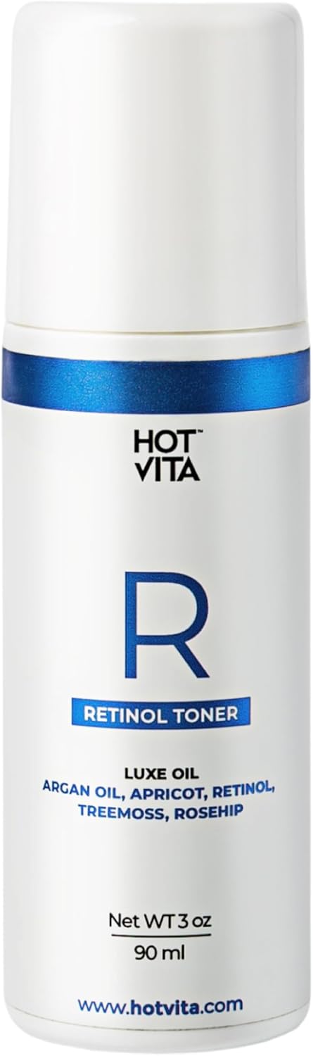Hot Vita Retinol Toner – Roll-On Oil with Retinol for Smoother, Firmer-Looking Skin – Targeted Care for Belly, Thighs, Arms & Legs – Helps Improve Texture and Appearance