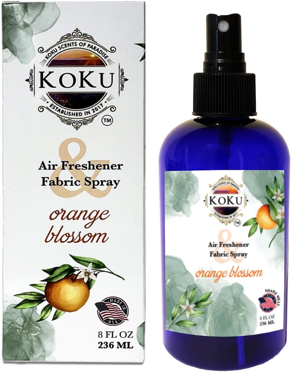 Orange Blossom Air Freshener - Room Spray - Odor Eliminator - Car Air Freshener - Home Spray - Linen Spray - Fabric Refresher - Non-Toxic - Alcohol Free – 8 Oz