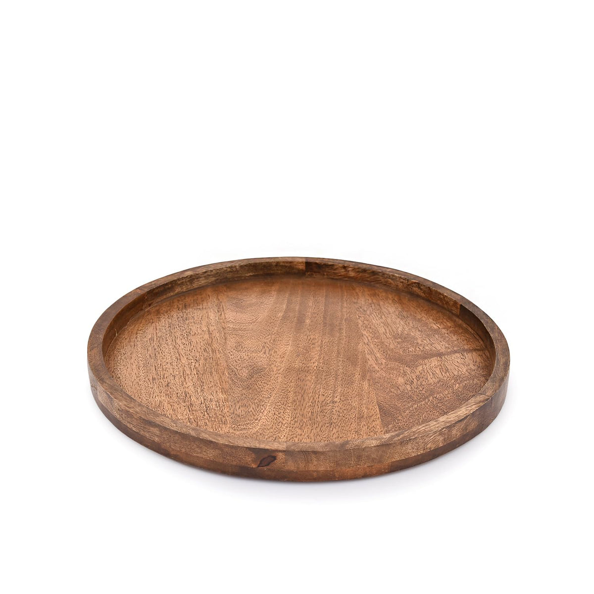 EDHAS Round Wooden Decorative Candle Holder Tray for Coffee Table Centerpieces Modern Farmhouse Home Decorations (12" x 12" x