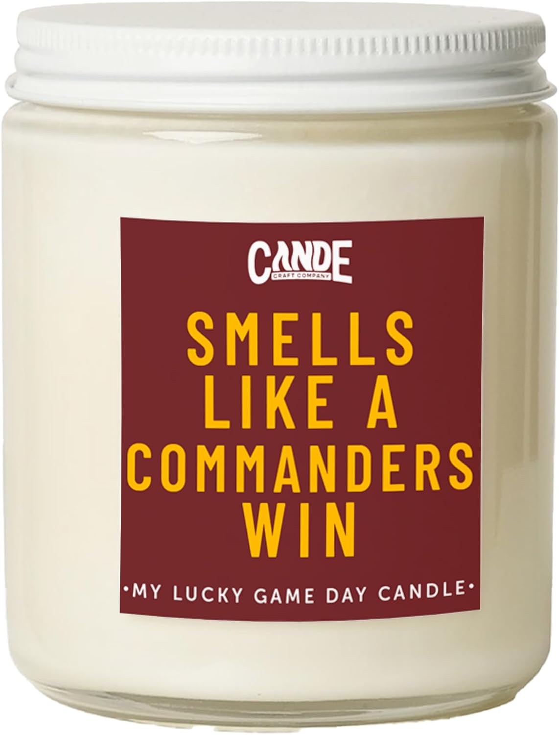 Smells Like a Commanders Win Candle – Commanders Football Inspired Scented Candle – Bourbon Vanilla Fragrance – Hand-Poured Soy Wax – Gift for Commanders Fans, Home Decor, Man Cave, Game Day Essential